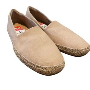 Easy Spirit Women’s Beige Tan Espadrille Flats Shimmer size 10 Slip On